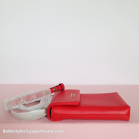 KATE SPADE Bradley North/South Pebbled Leather Phone Crossbody- Heirloom T.  🎈⭐ - Picture 8 of 16